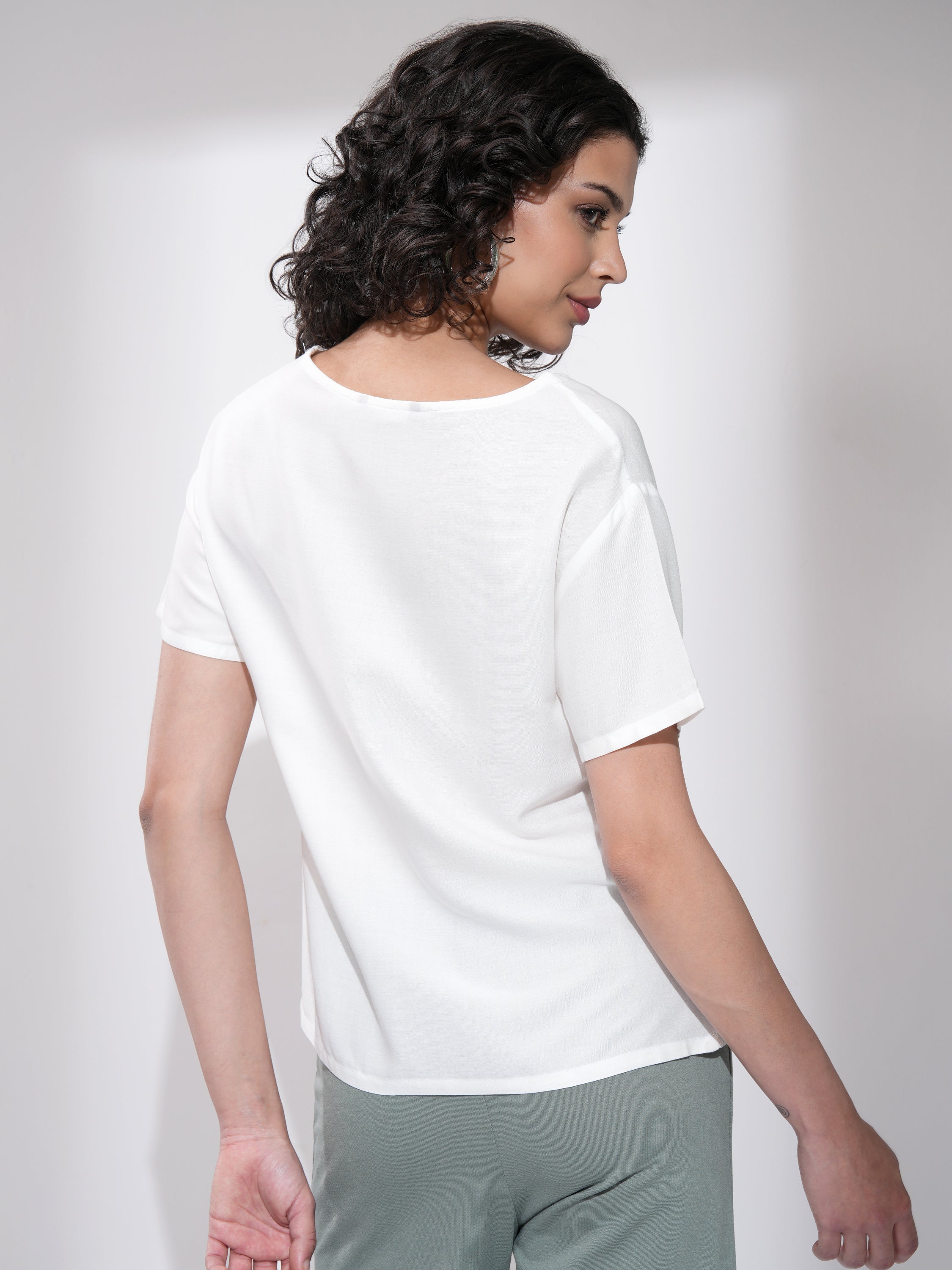 Tokyo Talkies Women White Printed Regular Top - White - Image 3