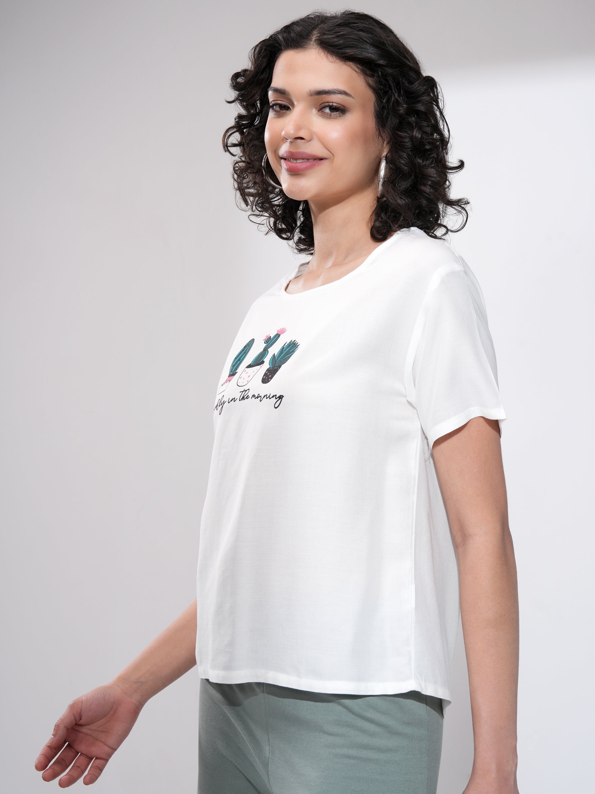 Tokyo Talkies Women White Printed Regular Top - White - Image 4
