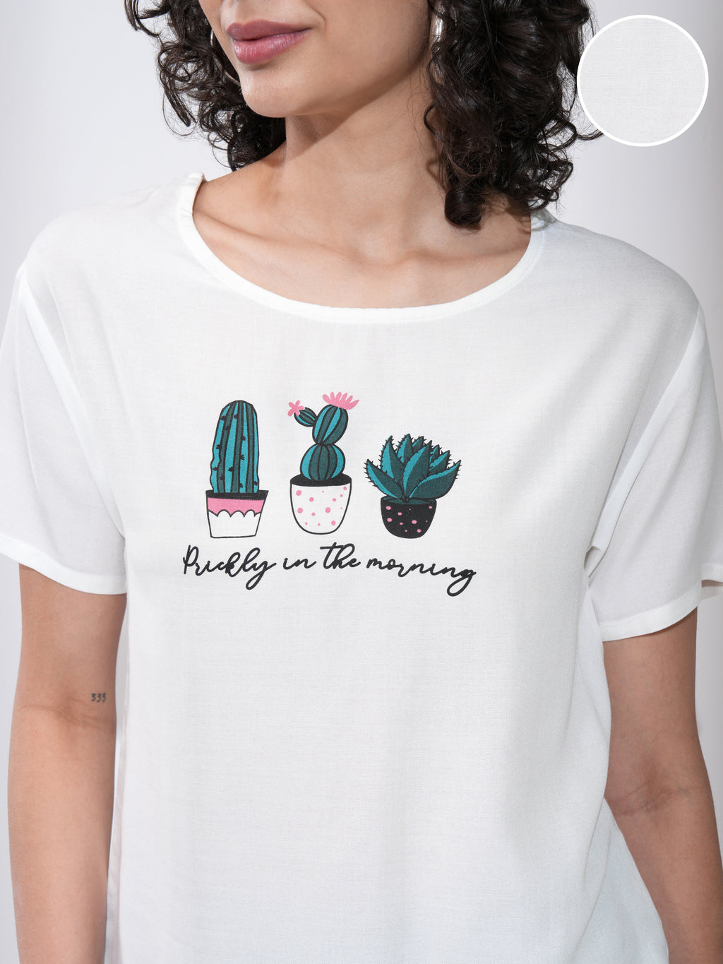 Tokyo Talkies Women White Printed Regular Top - White - Image 5
