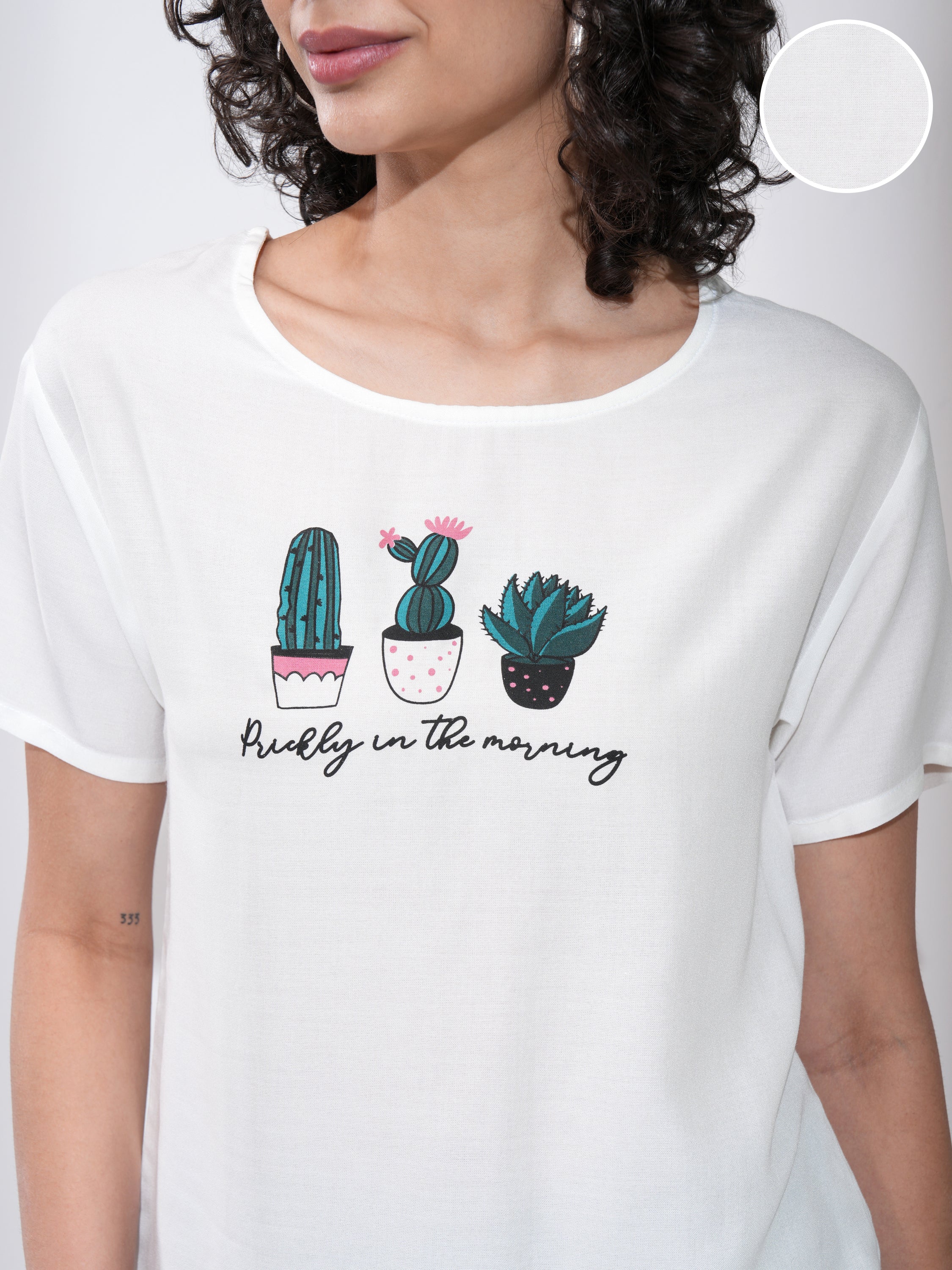 Tokyo Talkies Women White Printed Regular Top - White - Image 5