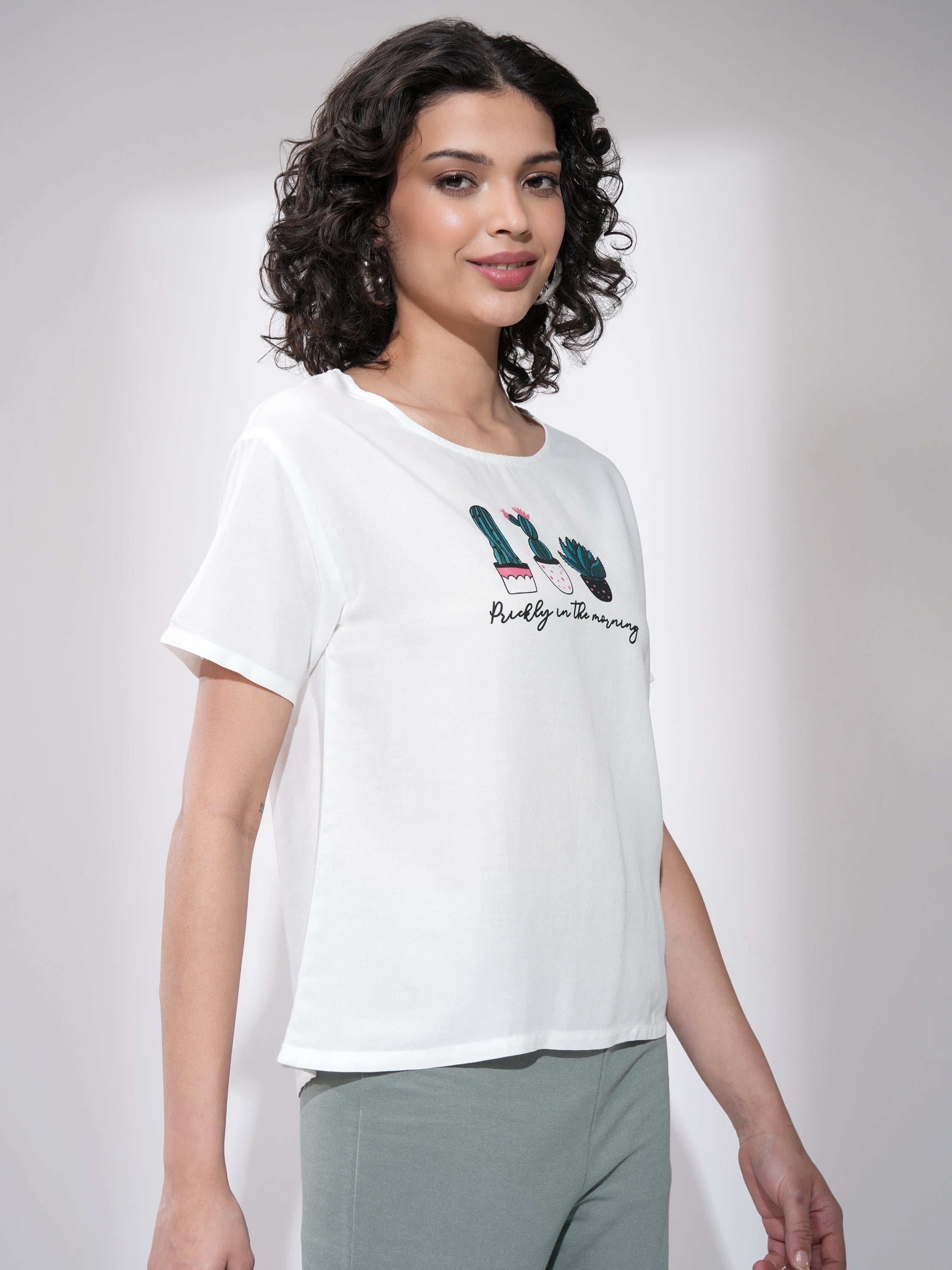 Tokyo Talkies Women White Printed Regular Top - White - Image 6