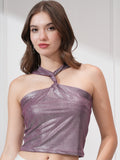 Tokyo Talkies Women Magenta Solid Fitted Top - Magenta - Image 1