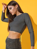 Tokyo Talkies Women Black Printed Regular Top - Black - Image 1