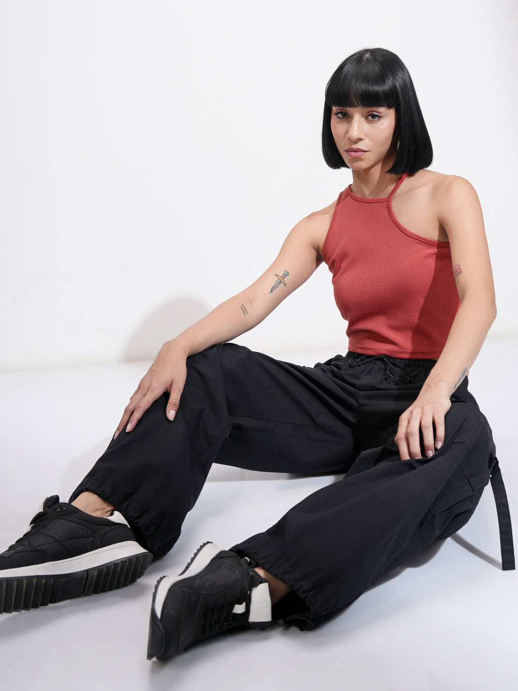 Tokyo Talkies Women Red Solid Regular Top - Red - Image 2