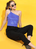 Tokyo Talkies Women Purple Solid Fitted Top - Purple - Image 1