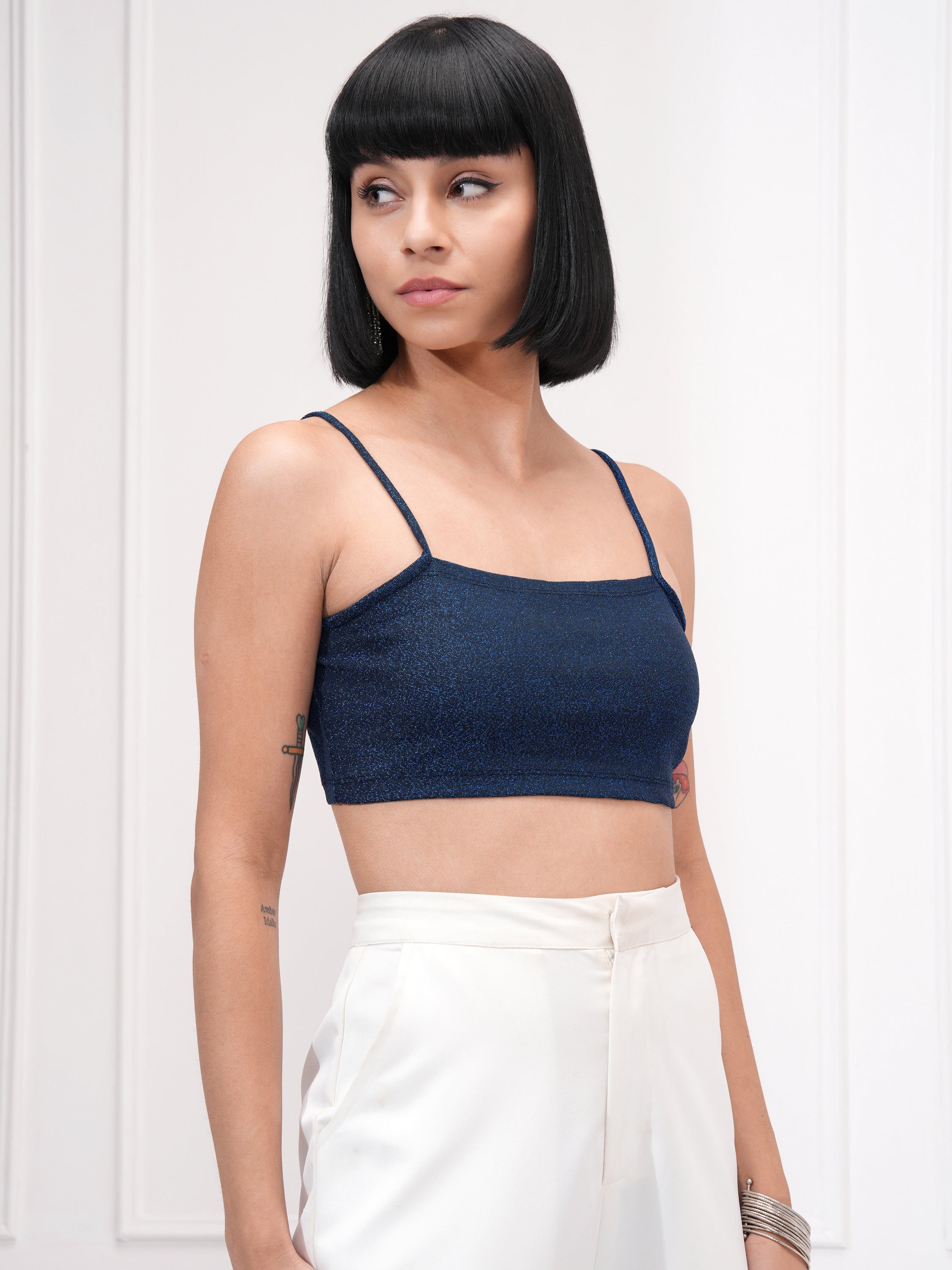 Tokyo Talkies Women Black Self Design Bralette Top - Black - Image 6