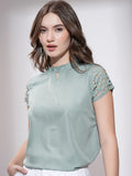 Tokyo Talkies Women Grey Solid Regular Top - Grey - Image 1