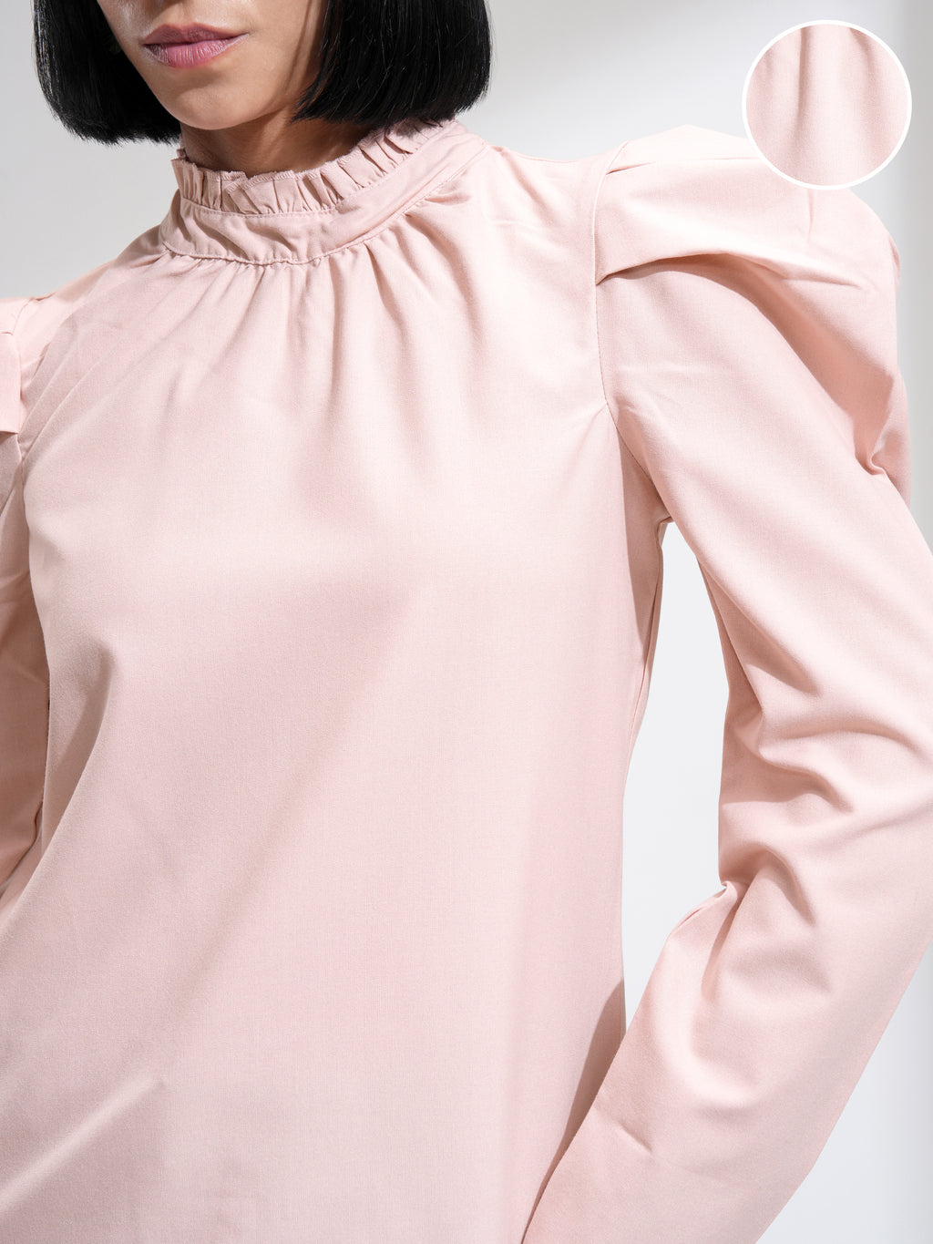 Tokyo Talkies Women Peach Solid Regular Top - Peach - Image 5