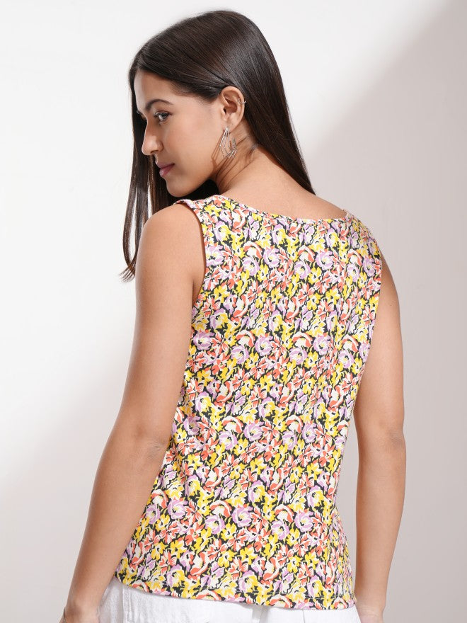 Tokyo Talkies Women Multi Printed Regular Top - Black - Image 3