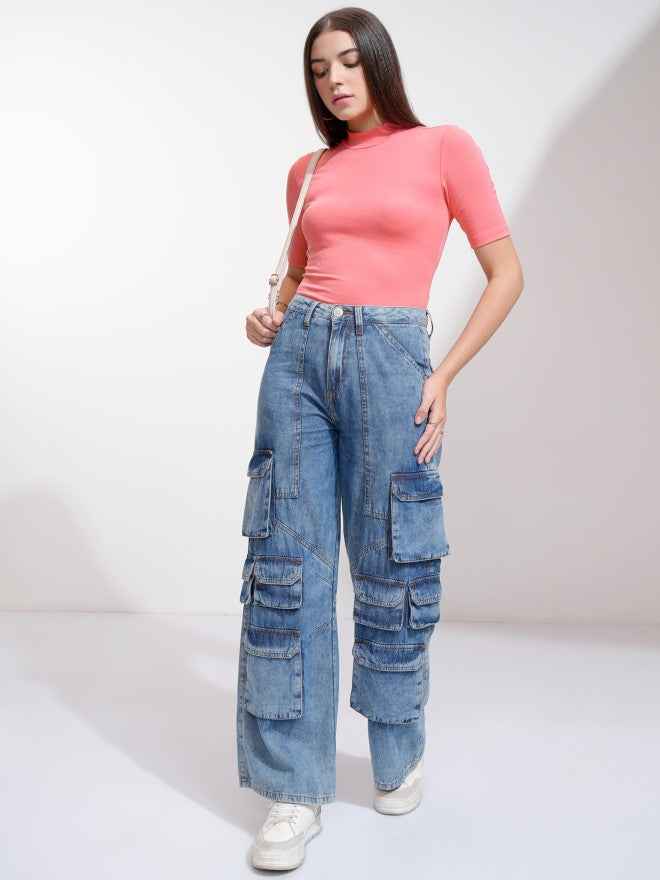 Tokyo Talkies Women Pink Solid Fitted Top - Pink - Image 2