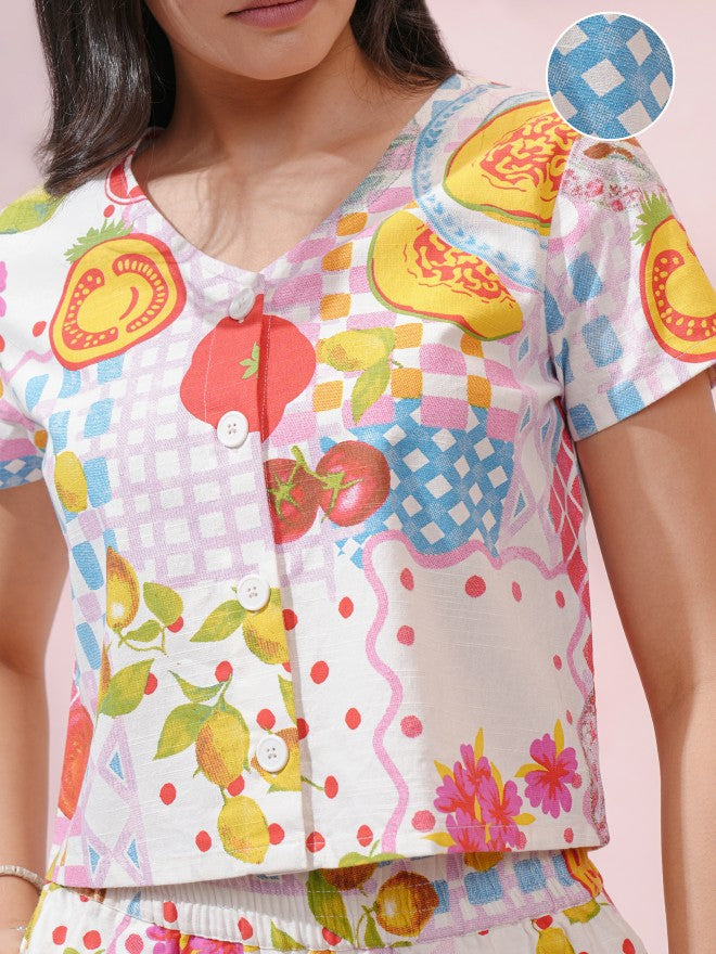 Tokyo Talkies Women White Printed Regular Top - White - Image 5