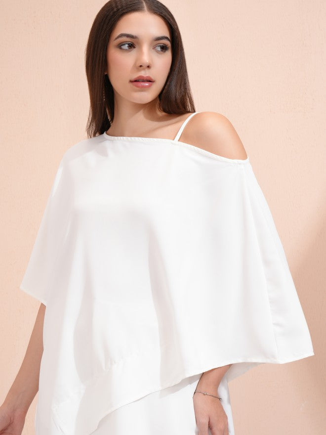Tokyo Talkies Women White Solid Regular Top - White - Image 1