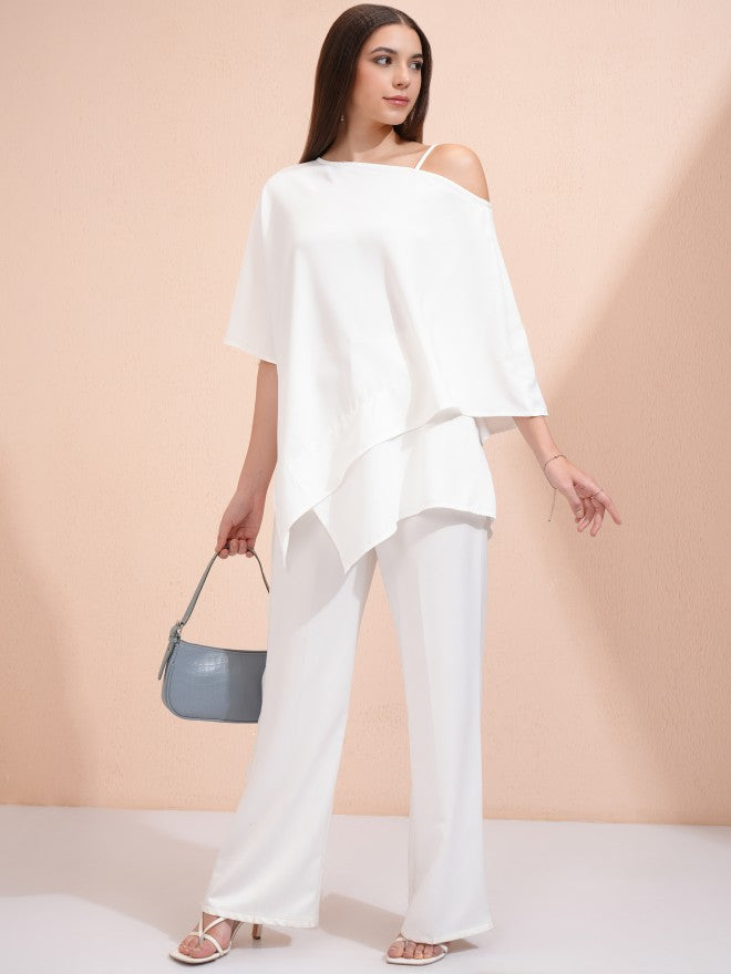Tokyo Talkies Women White Solid Regular Top - White - Image 2