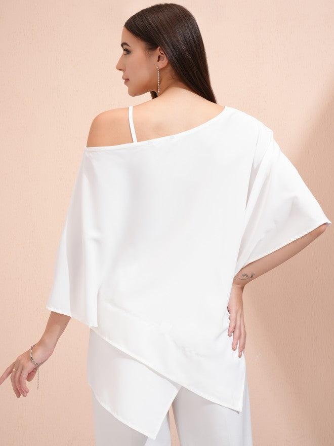 Tokyo Talkies Women White Solid Regular Top - White - Image 3