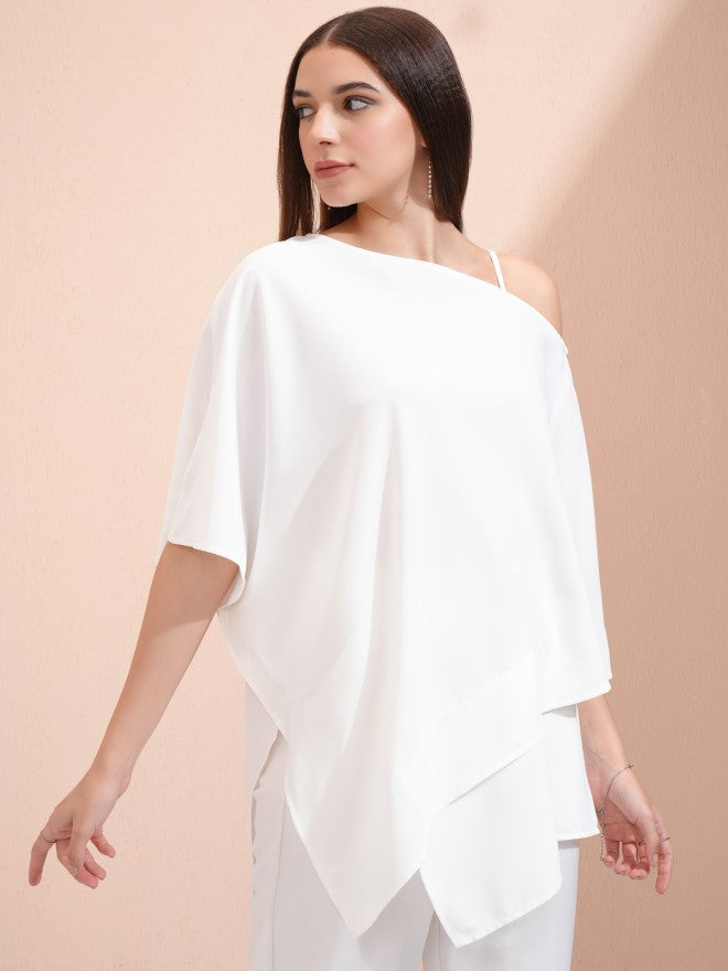 Tokyo Talkies Women White Solid Regular Top - White - Image 6