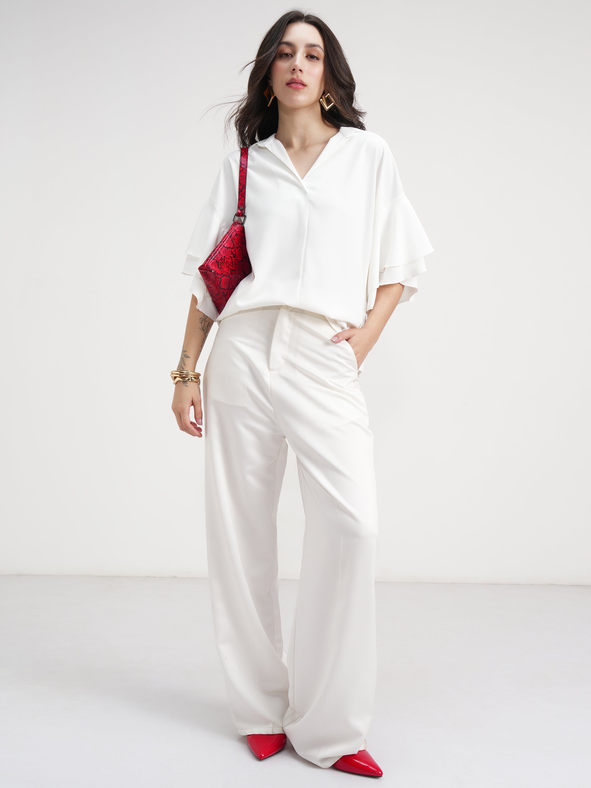 Tokyo Talkies Women White Solid Regular Top - White - Image 2