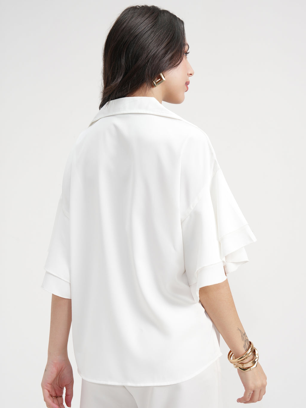 Tokyo Talkies Women White Solid Regular Top - White - Image 3