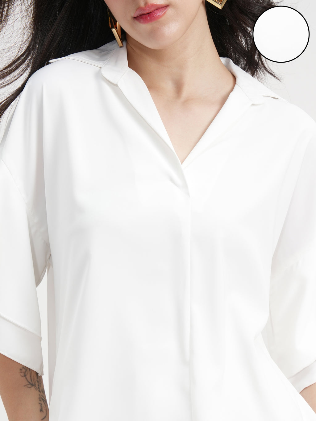 Tokyo Talkies Women White Solid Regular Top - White - Image 5