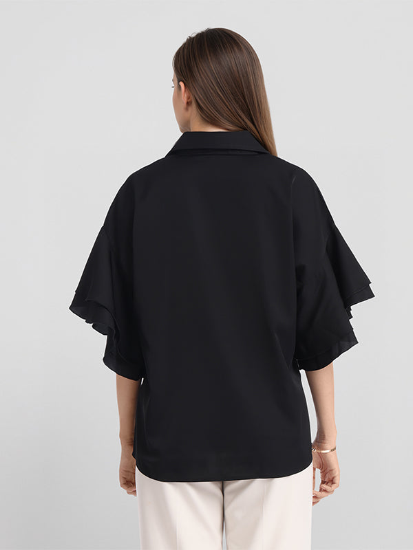 Chic By Tokyo Talkies Women Black Solid Regular Top - Black - Image 3