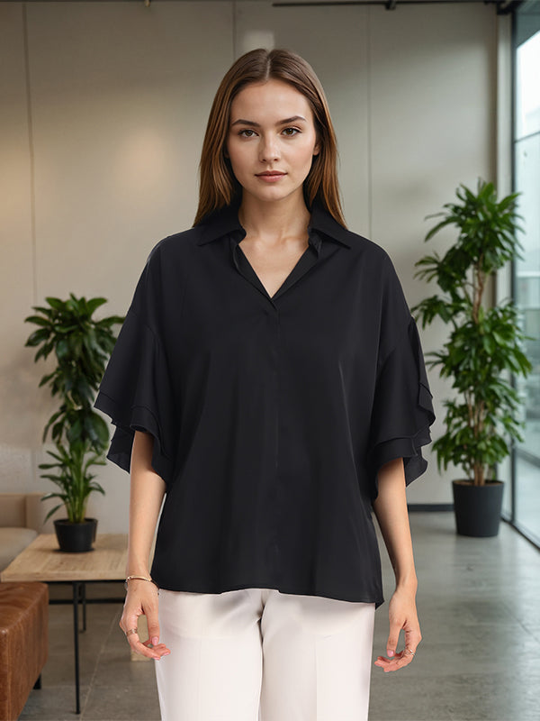 Chic By Tokyo Talkies Women Black Solid Regular Top - Black - Image 7