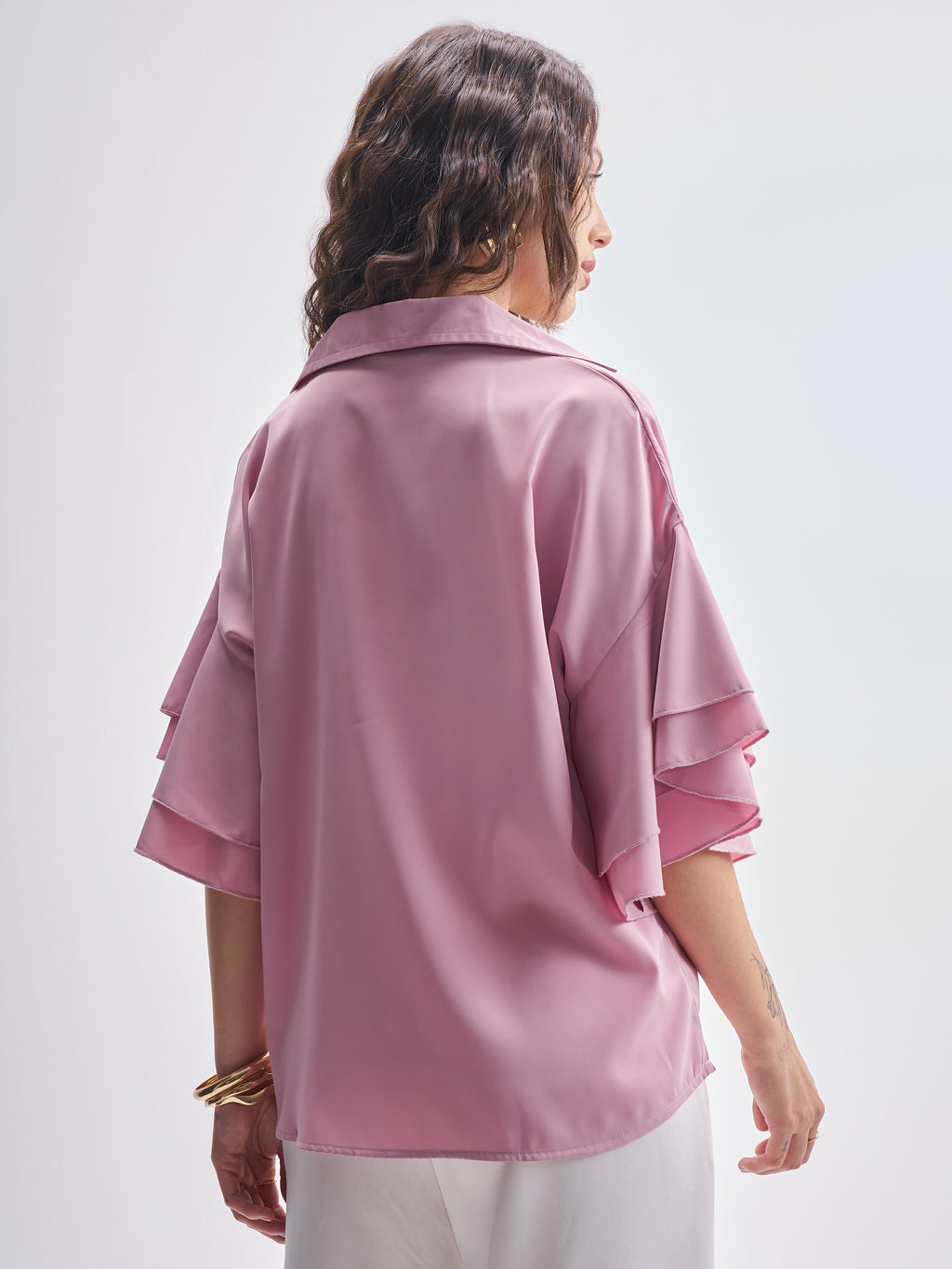 Tokyo Talkies Women Pink Solid Regular Top - Pink - Image 3