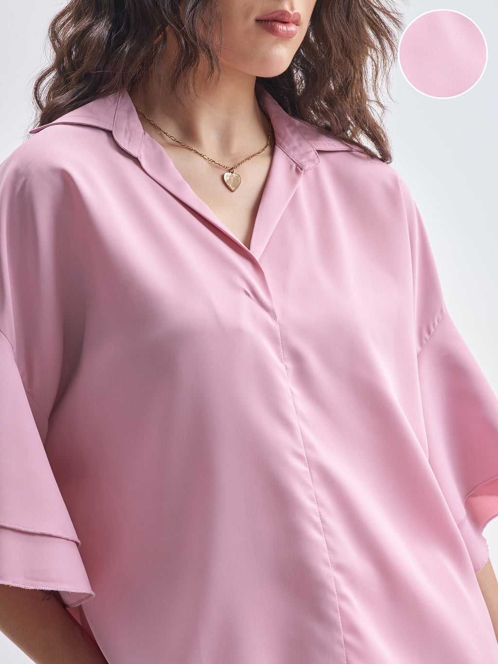 Tokyo Talkies Women Pink Solid Regular Top - Pink - Image 5