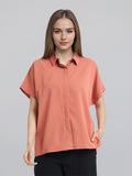Chic By Tokyo Talkies Women Peach Solid Regular Top - Peach - Image 1