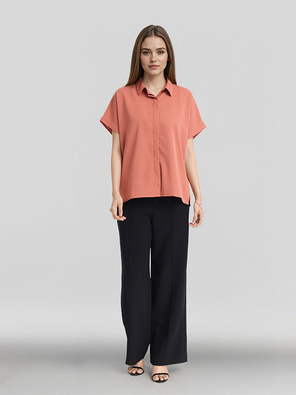 Chic By Tokyo Talkies Women Peach Solid Regular Top - Peach - Image 2