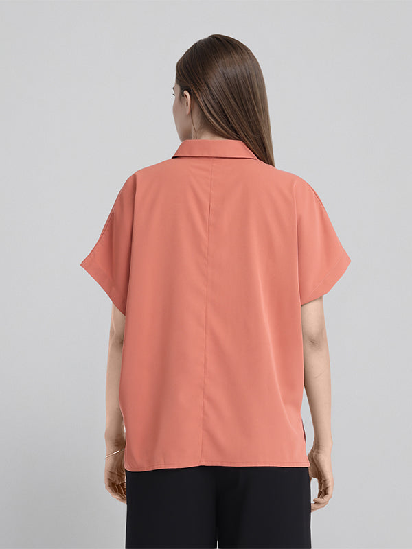 Chic By Tokyo Talkies Women Peach Solid Regular Top - Peach - Image 3