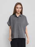 Chic By Tokyo Talkies Women Grey Solid Regular Top - Grey - Image 1