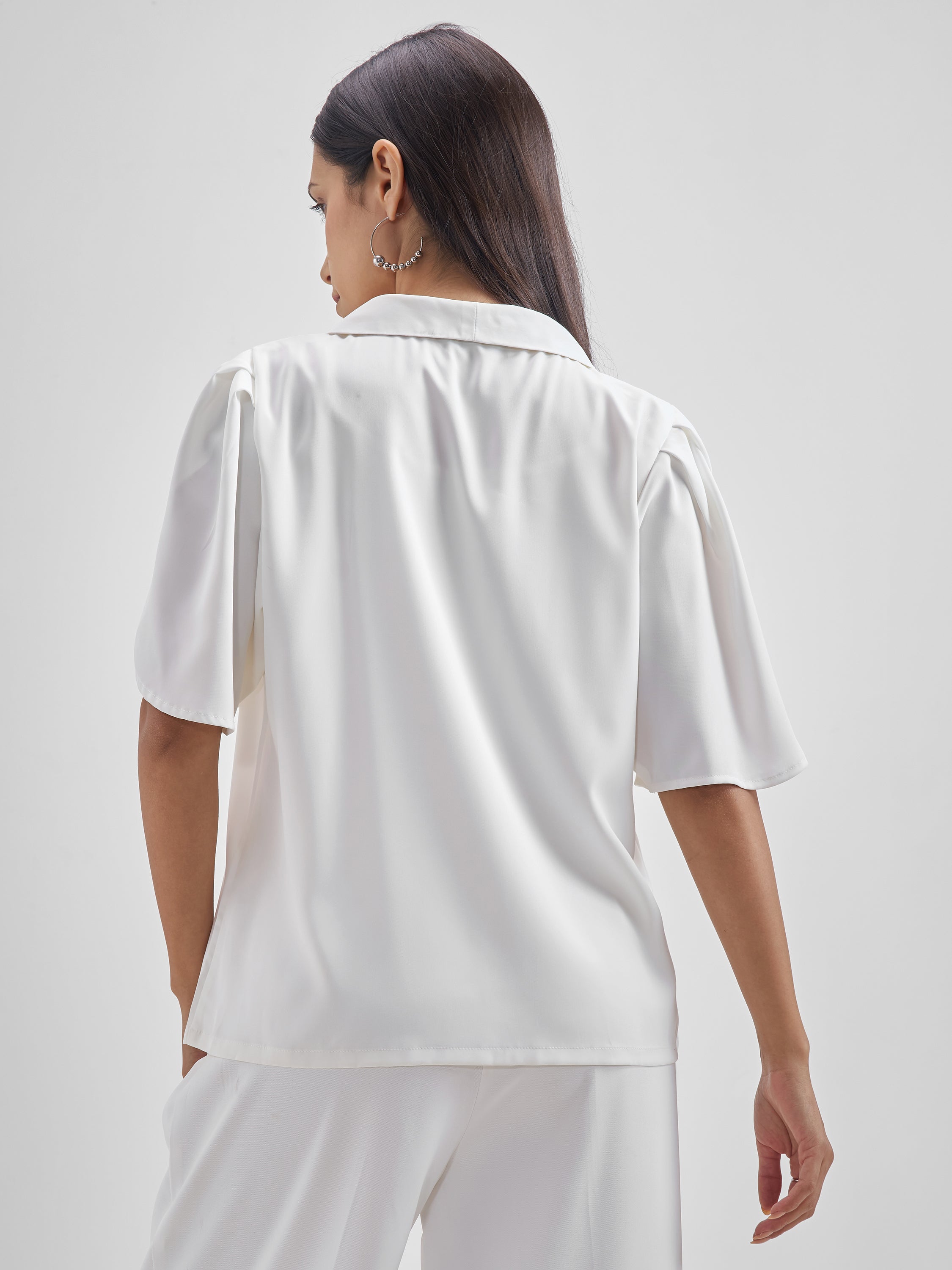 Chic By Tokyo Talkies Women White Solid Shirt Style Top - White - Image 3