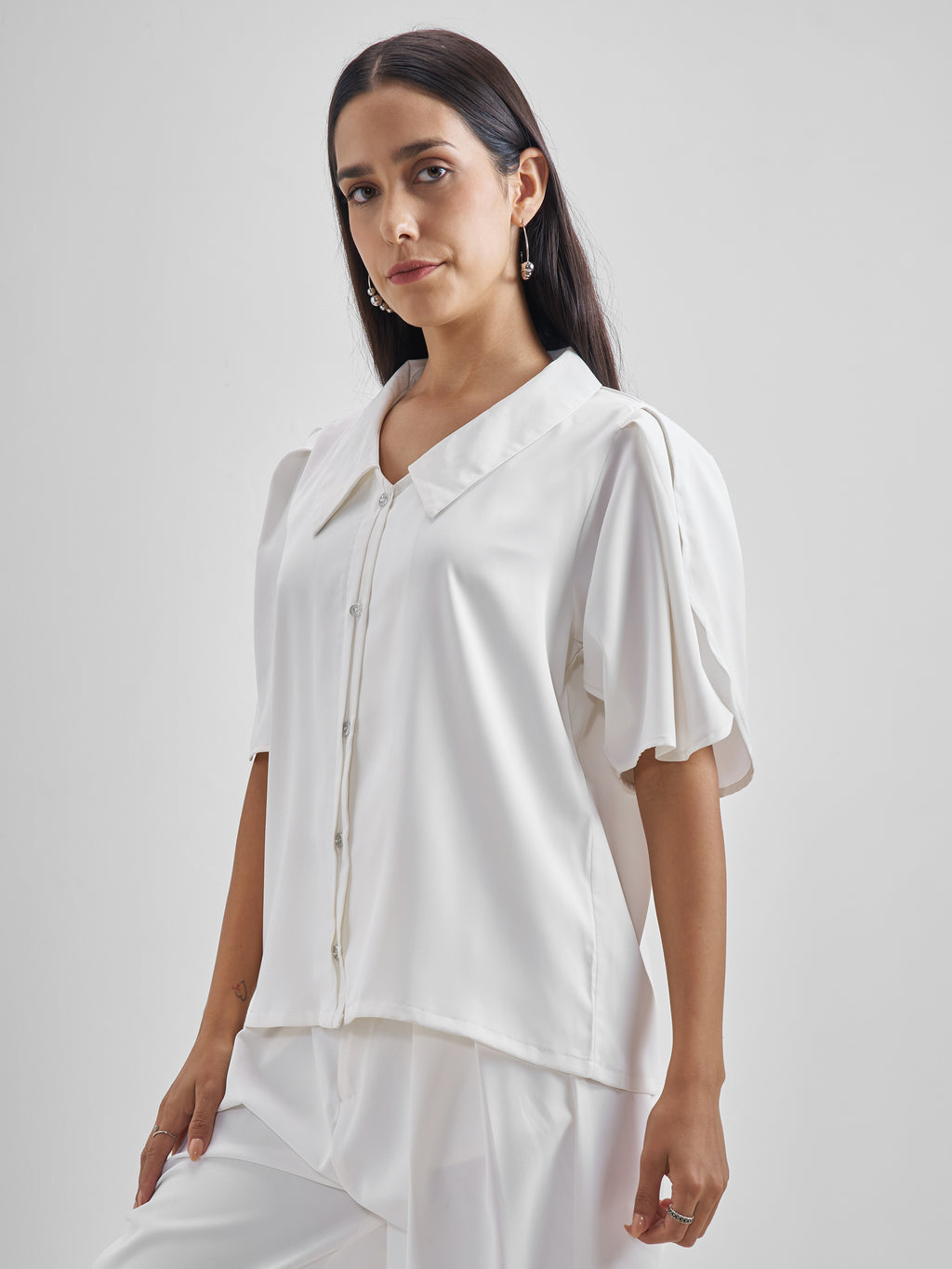 Chic By Tokyo Talkies Women White Solid Shirt Style Top - White - Image 4