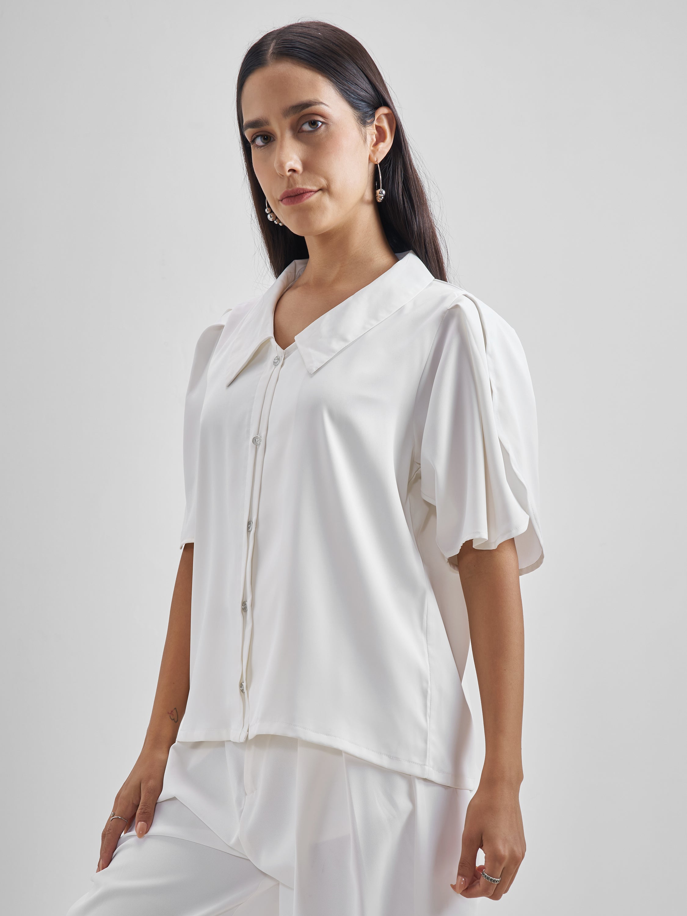 Chic By Tokyo Talkies Women White Solid Shirt Style Top - White - Image 4