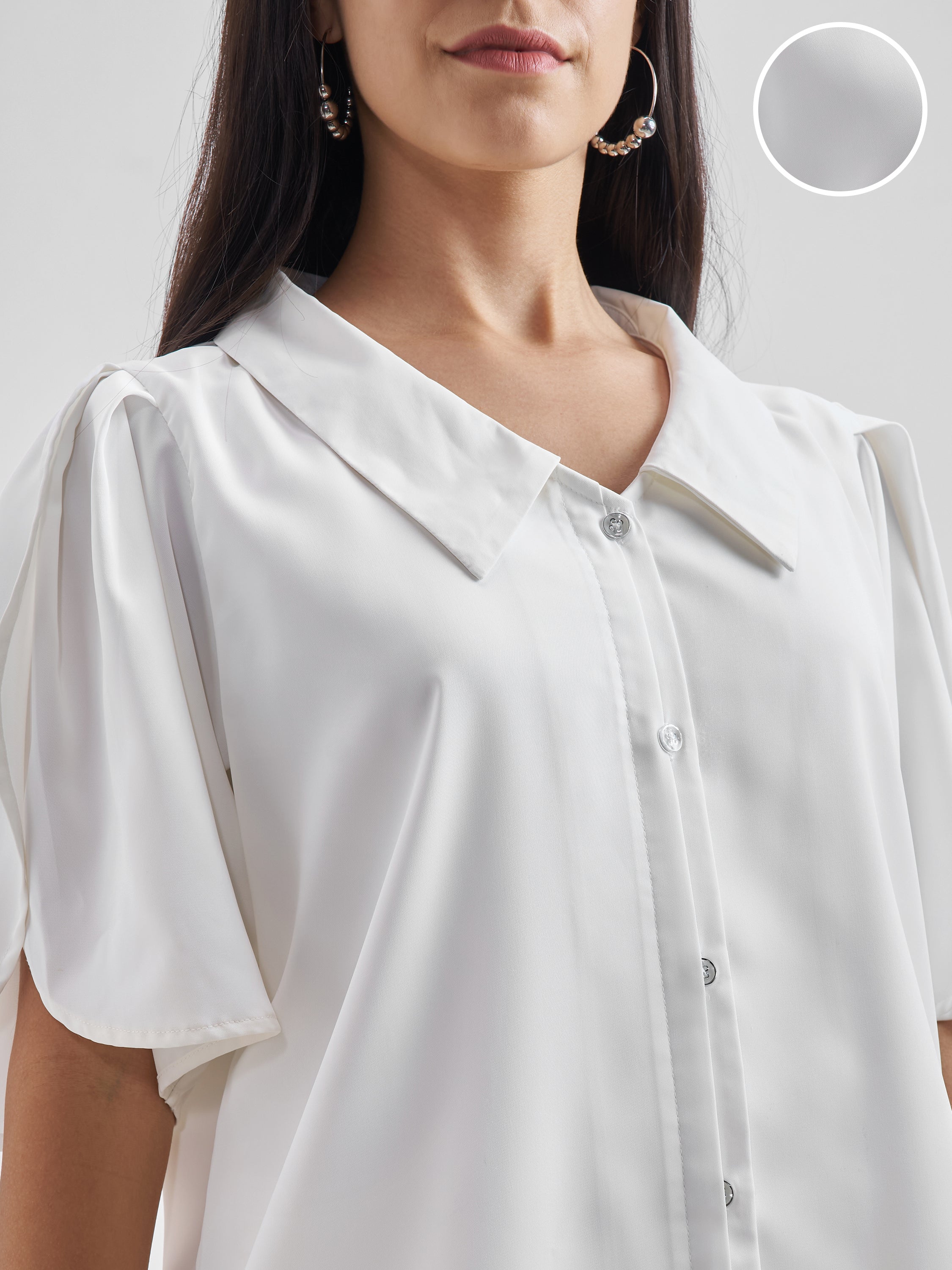 Chic By Tokyo Talkies Women White Solid Shirt Style Top - White - Image 5