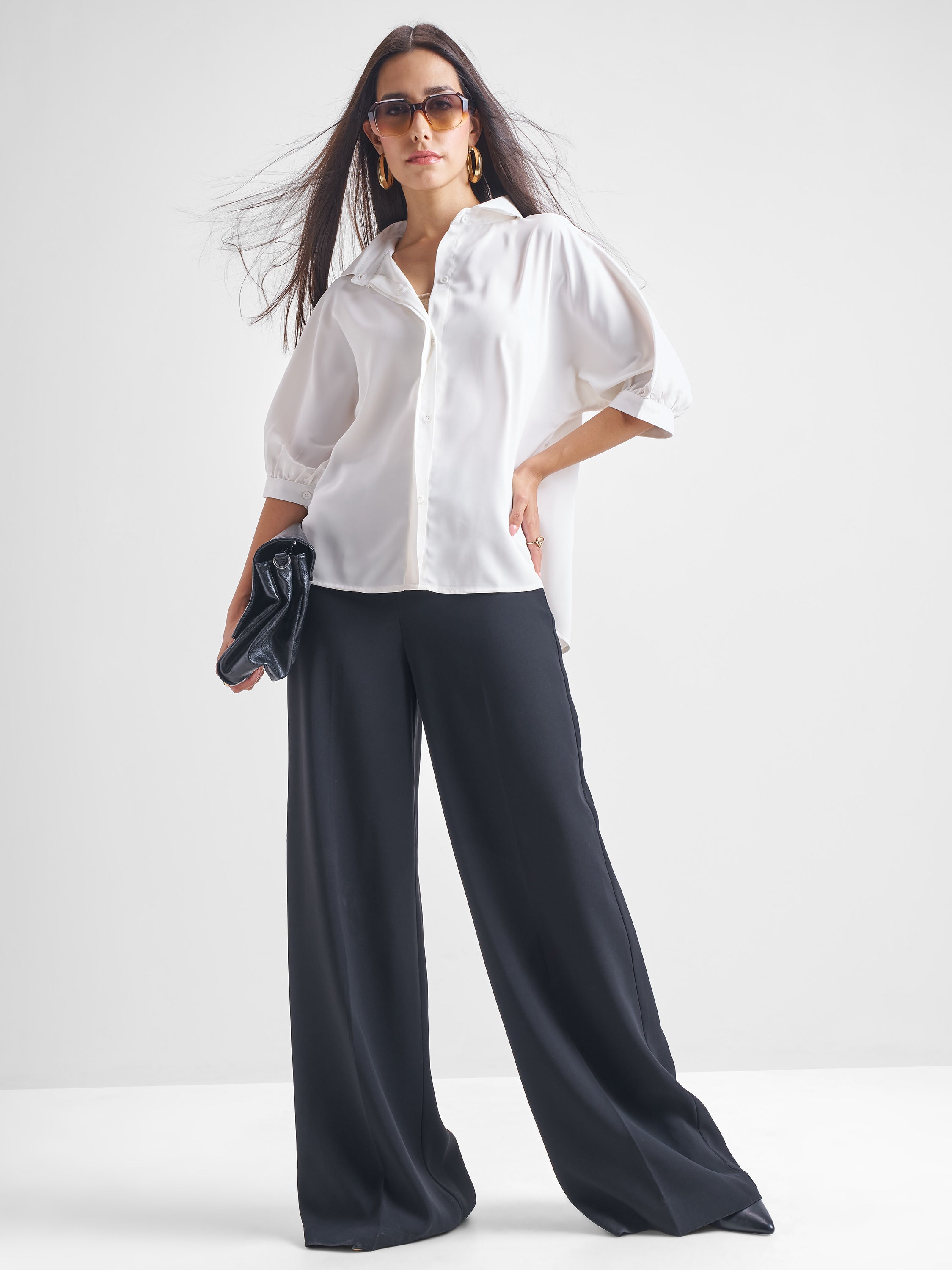 Tokyo Talkies Women White Solid Regular Top - White - Image 2