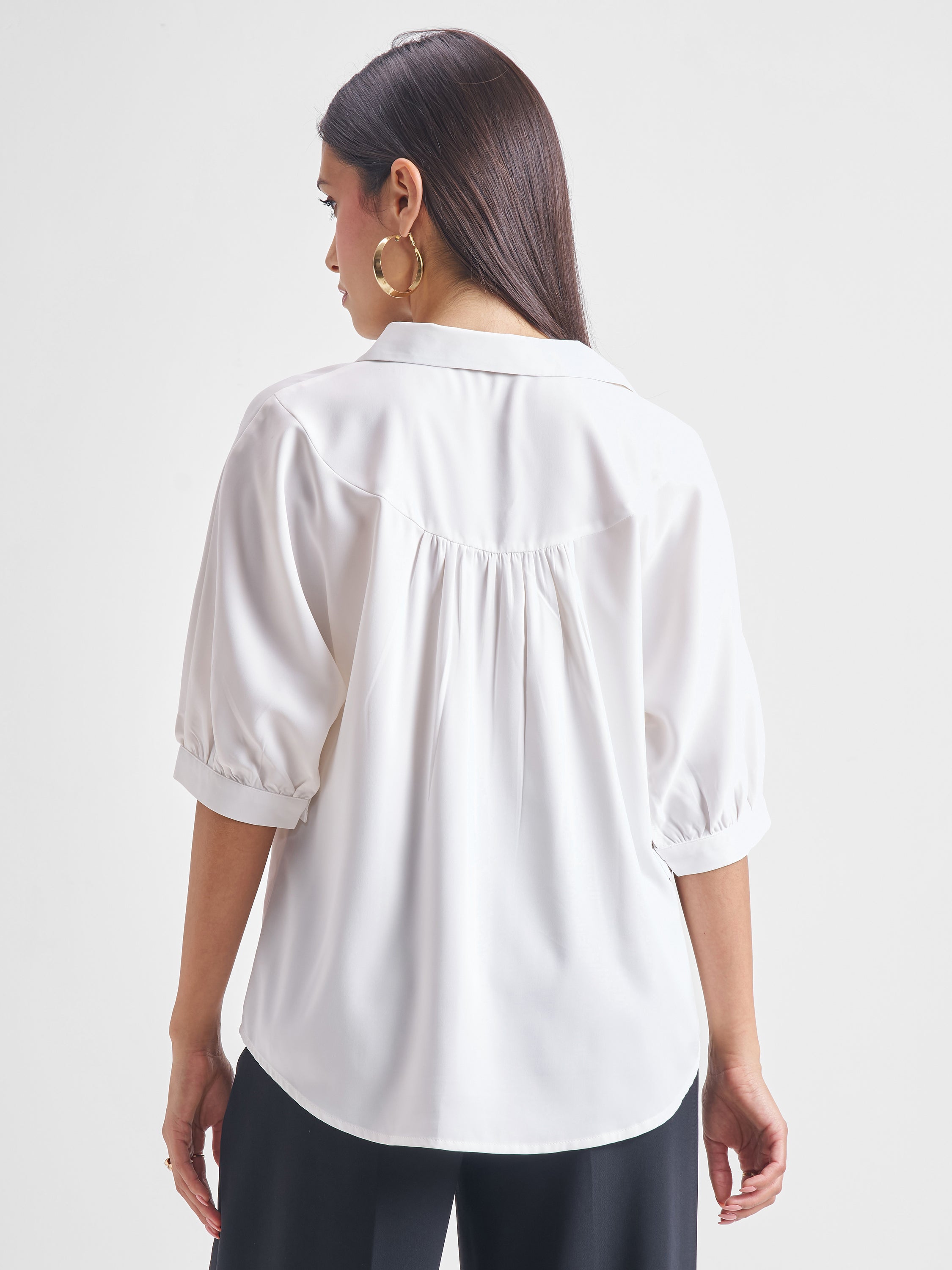 Tokyo Talkies Women White Solid Regular Top - White - Image 3