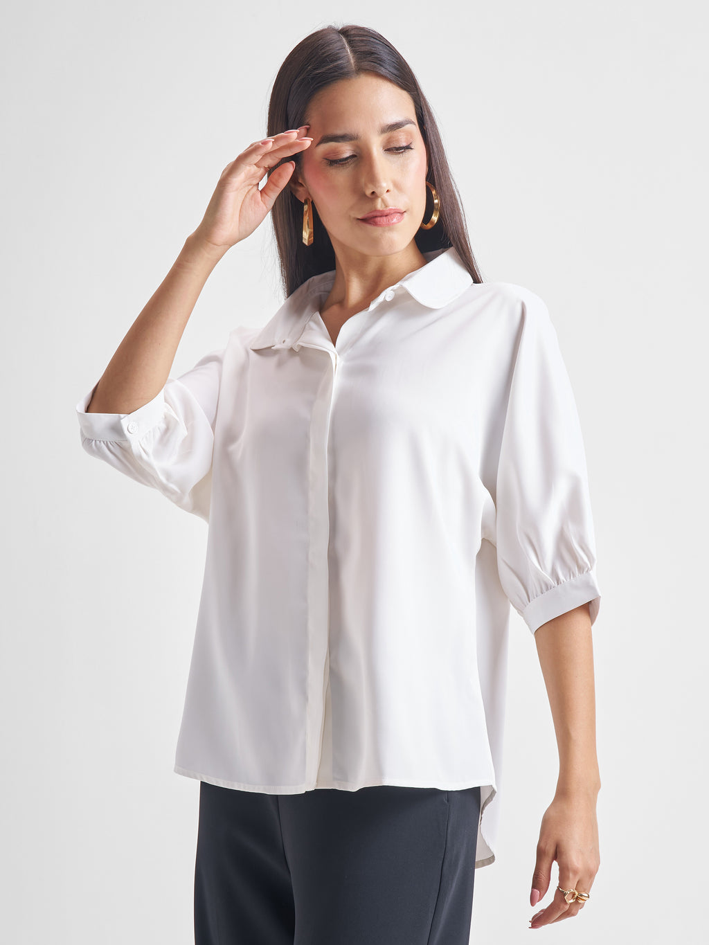 Tokyo Talkies Women White Solid Regular Top - White - Image 4