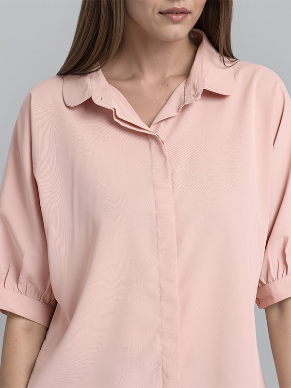 Chic By Tokyo Talkies Women Pink Solid Regular Top - Pink - Image 5