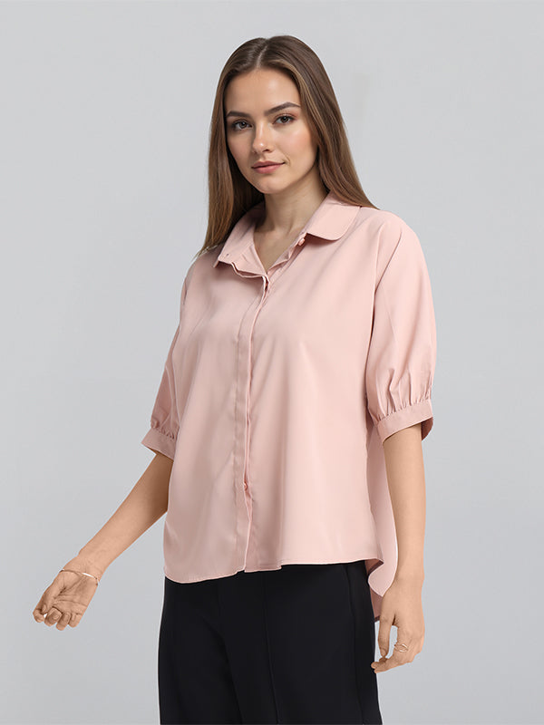 Chic By Tokyo Talkies Women Pink Solid Regular Top - Pink - Image 6