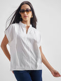 Chic By Tokyo Talkies Women White Solid Regular Top - White - Image 1