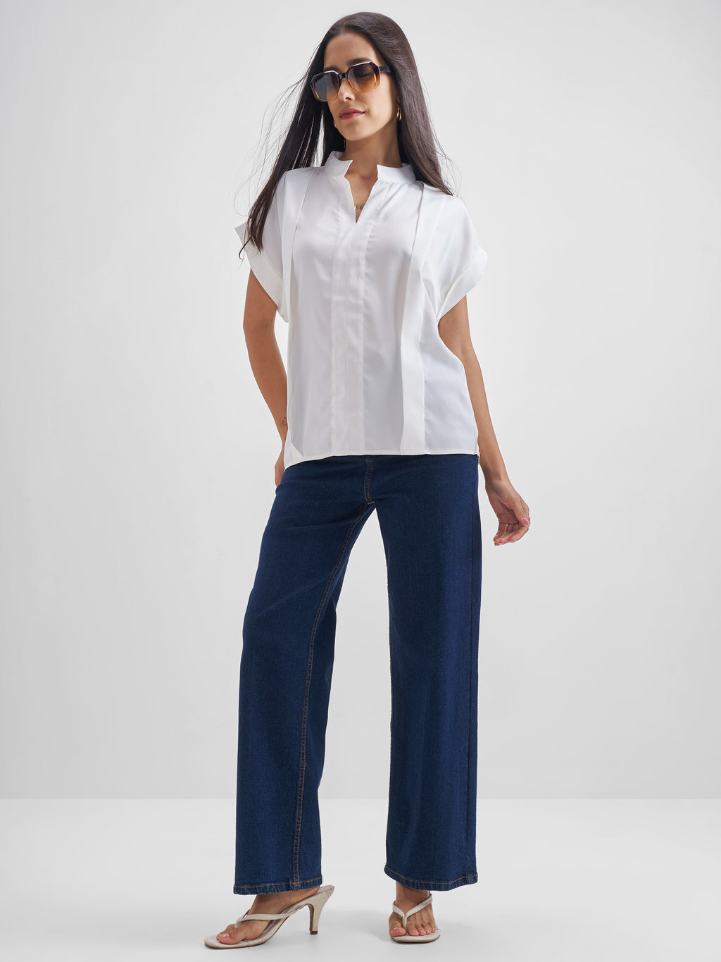 Chic By Tokyo Talkies Women White Solid Regular Top - White - Image 2