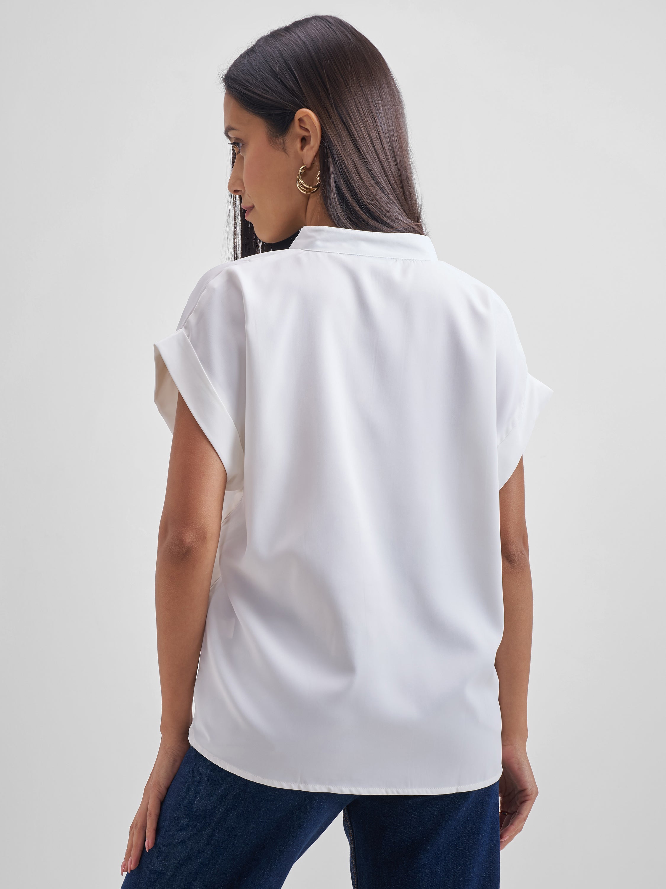 Chic By Tokyo Talkies Women White Solid Regular Top - White - Image 3