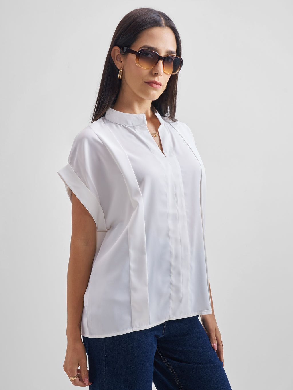 Chic By Tokyo Talkies Women White Solid Regular Top - White - Image 6
