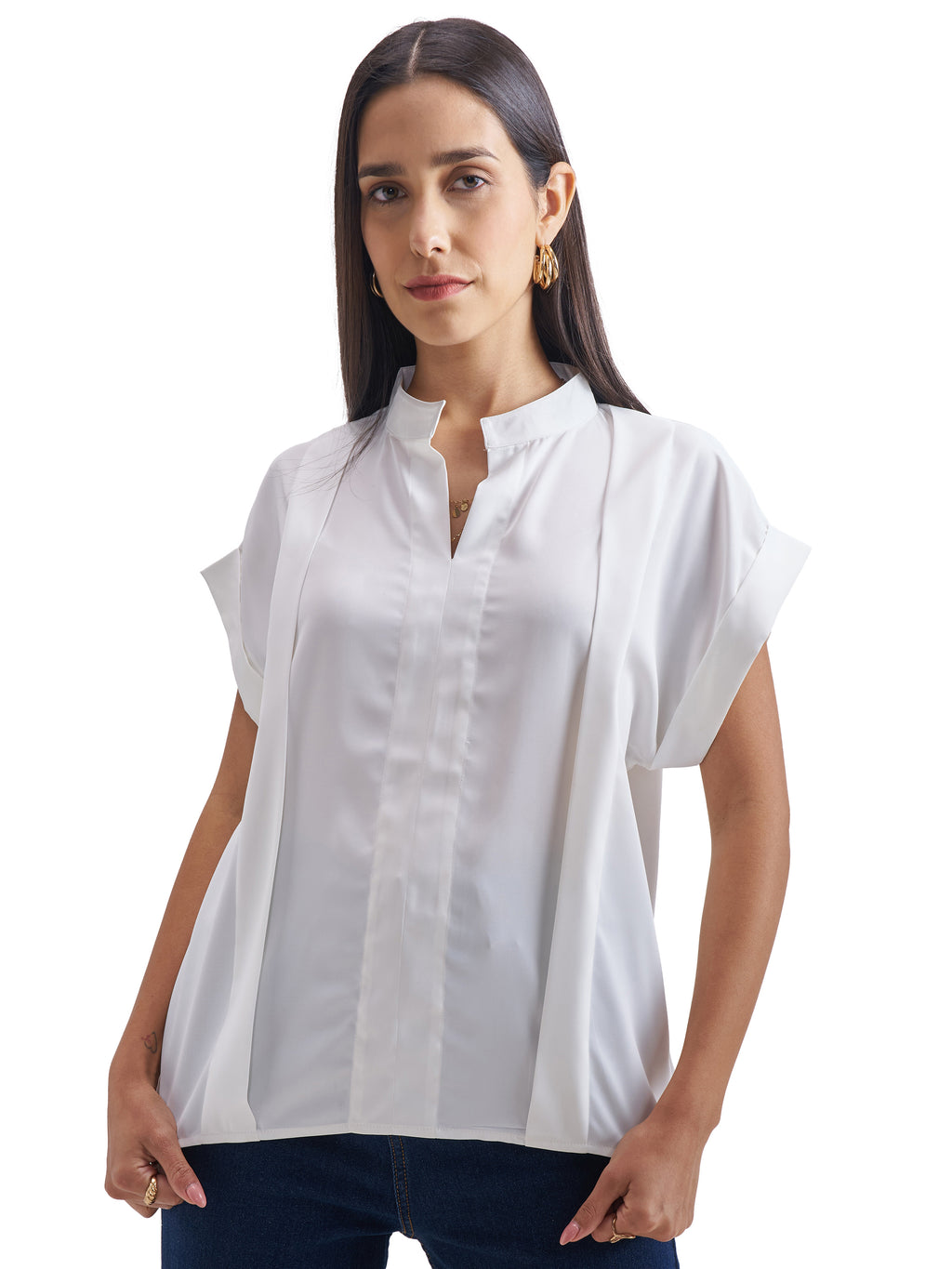 Chic By Tokyo Talkies Women White Solid Regular Top - White - Image 7
