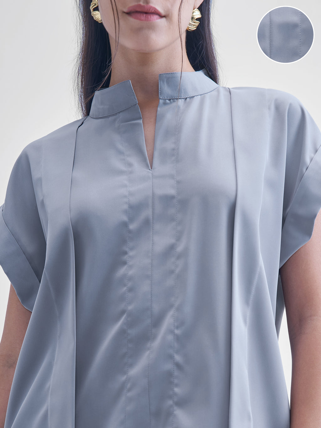 Chic By Tokyo Talkies Women Grey Solid Shirt Style Top - Grey - Image 5