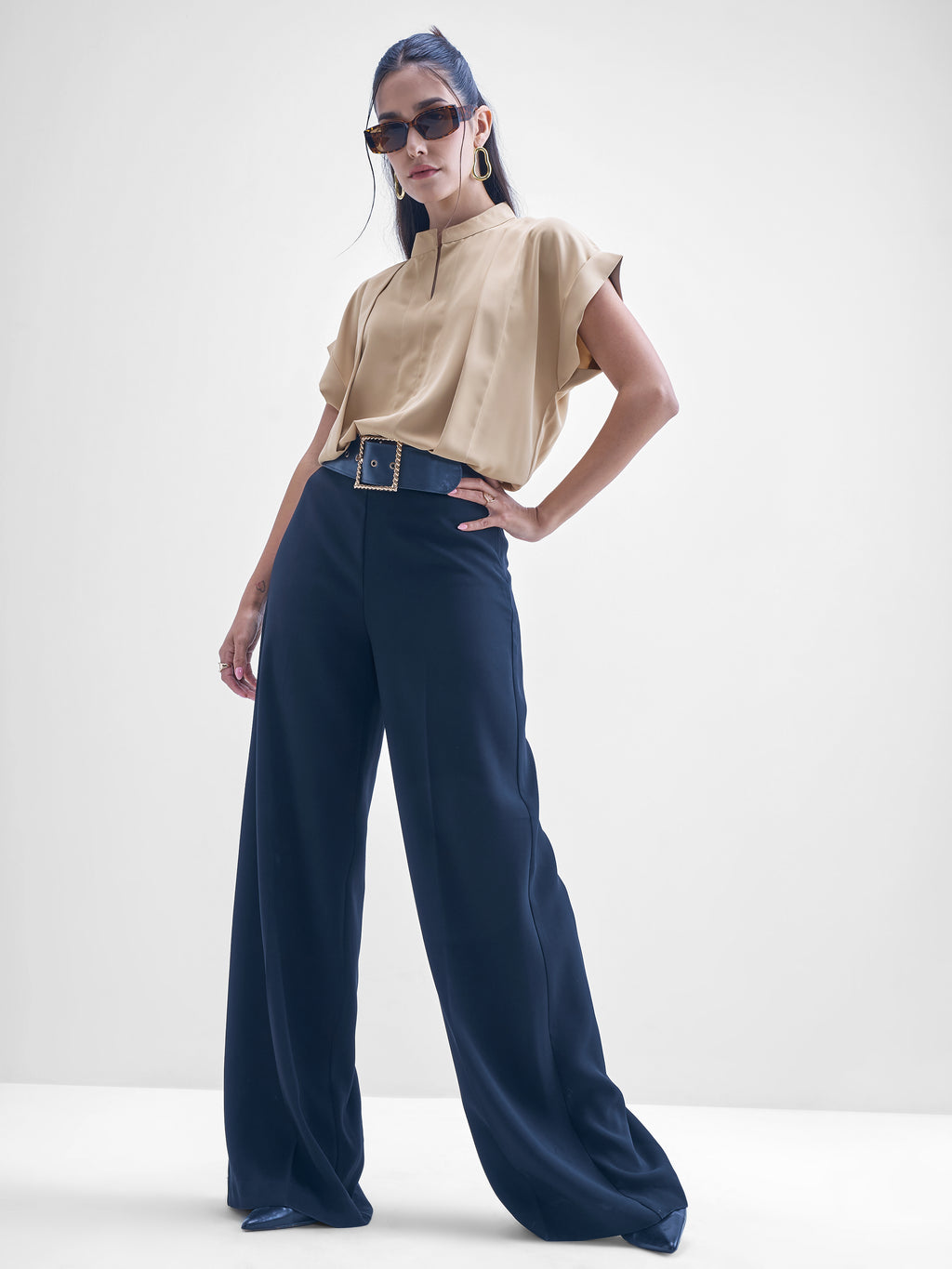 Chic By Tokyo Talkies Women Beige Solid Shirt Style Top - Beige - Image 2