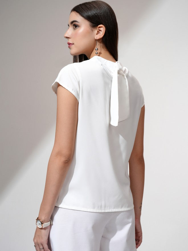 Tokyo Talkies Women White Solid Regular Top - White - Image 3