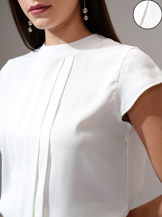 Tokyo Talkies Women White Solid Regular Top - White - Image 5