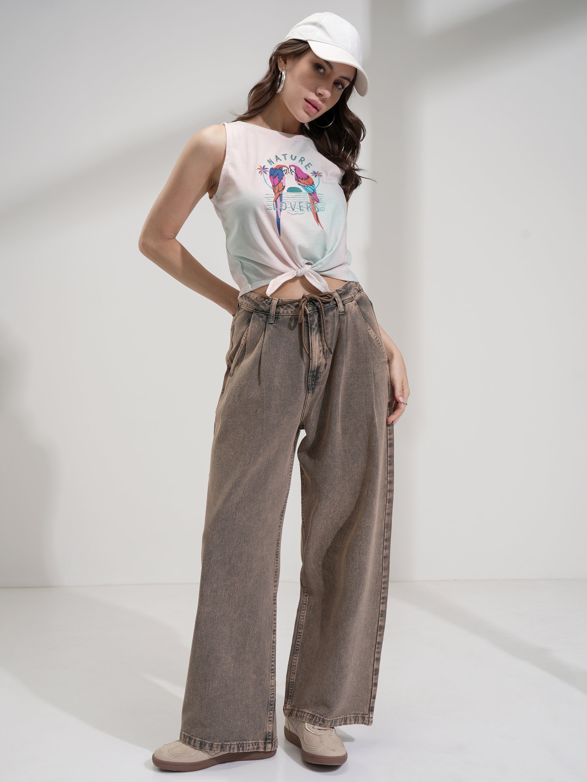 Tokyo Talkies Women Pink Printed Regular Top - Pink - Image 2