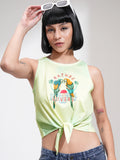 Tokyo Talkies Women Yellow Printed Regular Top - Yellow - Image 1